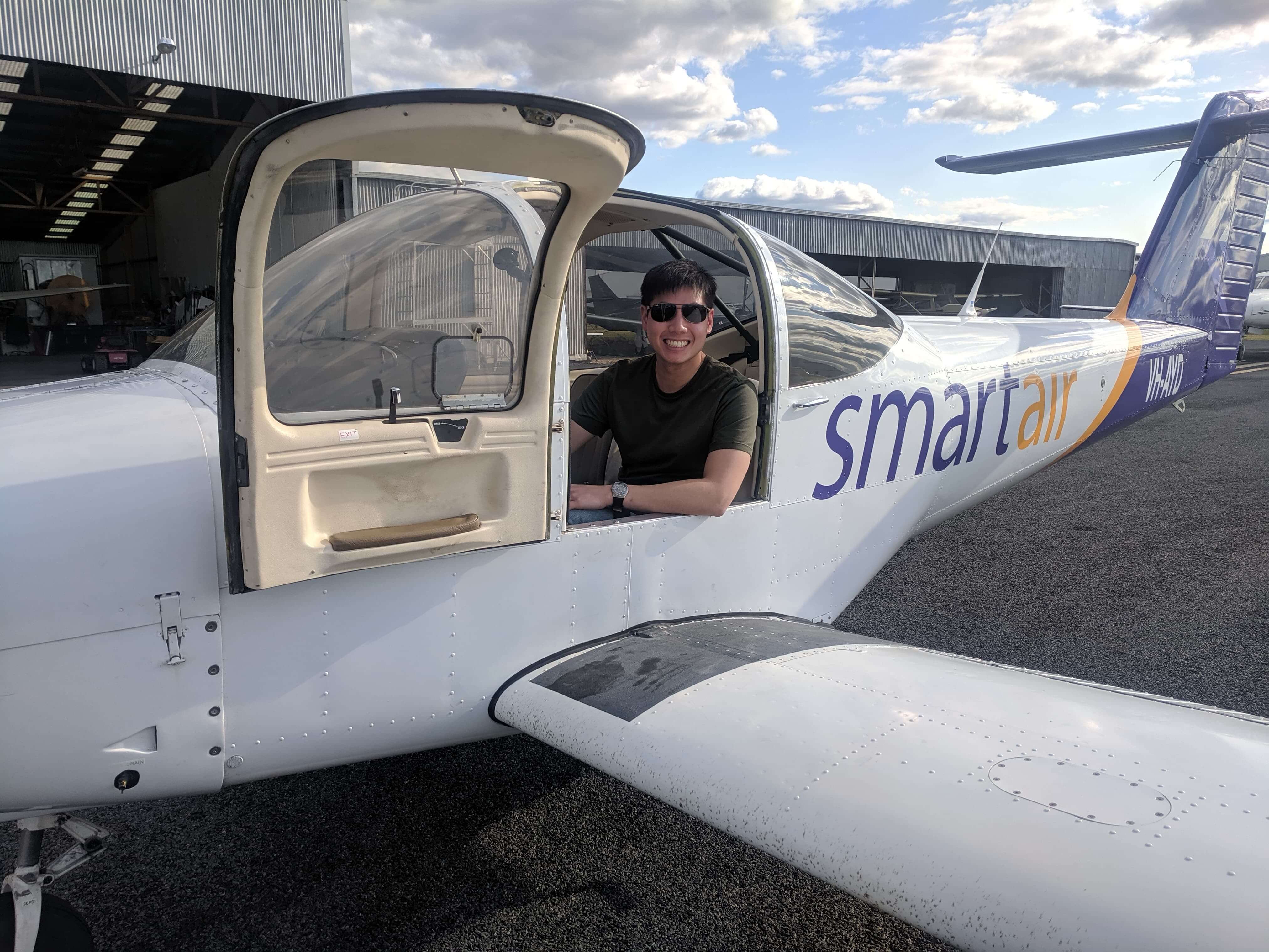 Student inside Plane after TIF