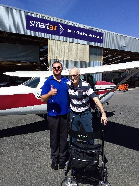 older gentleman taking to the skies